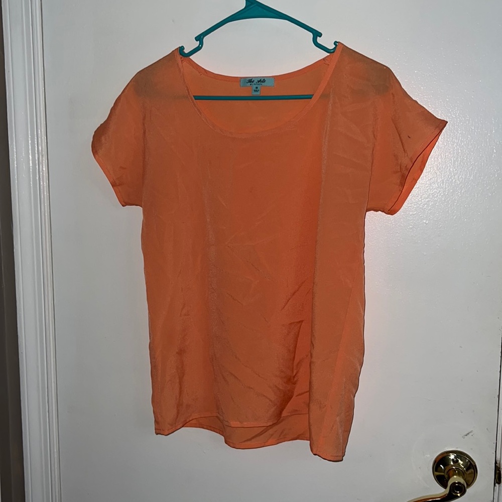 The Arte by Zenana peach Short Sleeve Blouse